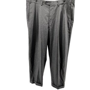 Pal Zileri Woolmark Pleated Dress Pants Trousers Charcoal Gray Mens Size 54